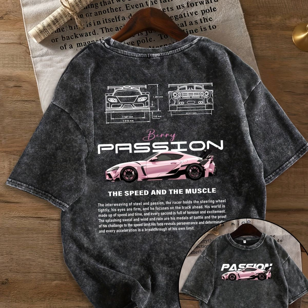 CAR PASSION Back front designed ~ Acid washed collection