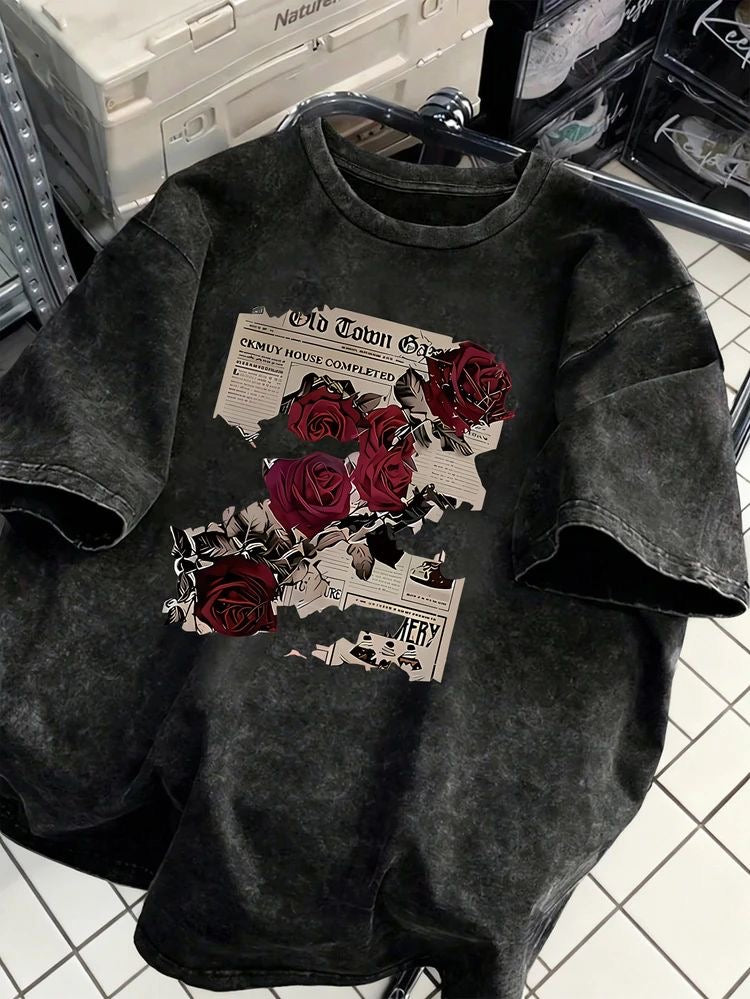 Death Letter Design Tee ~ Acid washed collection