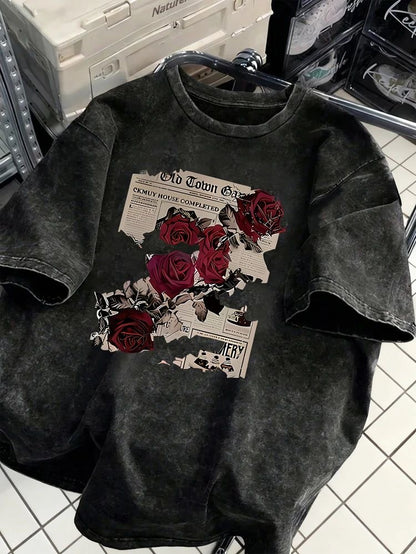 Death Letter Design Tee ~ Acid washed collection