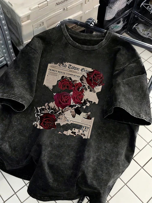 Death Letter Design Tee ~ Acid washed collection